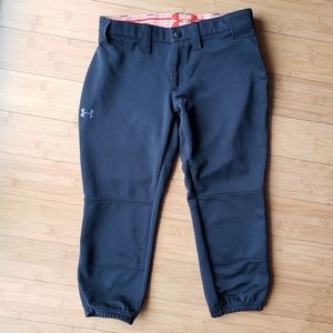 Under armour black softball pants xs